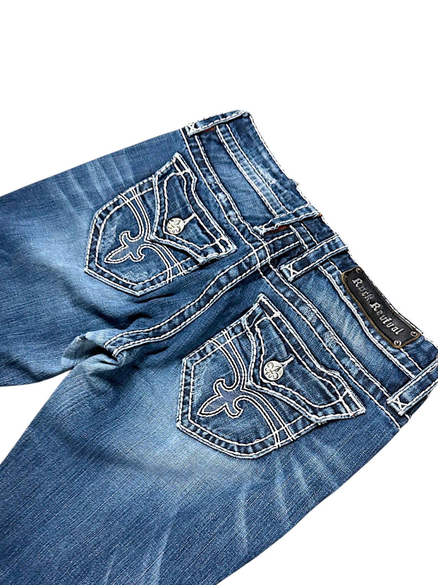 Vintage Rock Revival Y2K Low Waist Bootcut / Flared Damenjeans (M)