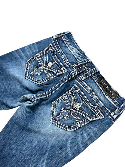 Vintage Rock Revival Y2K Low Waist Bootcut / Flared Damenjeans (M)