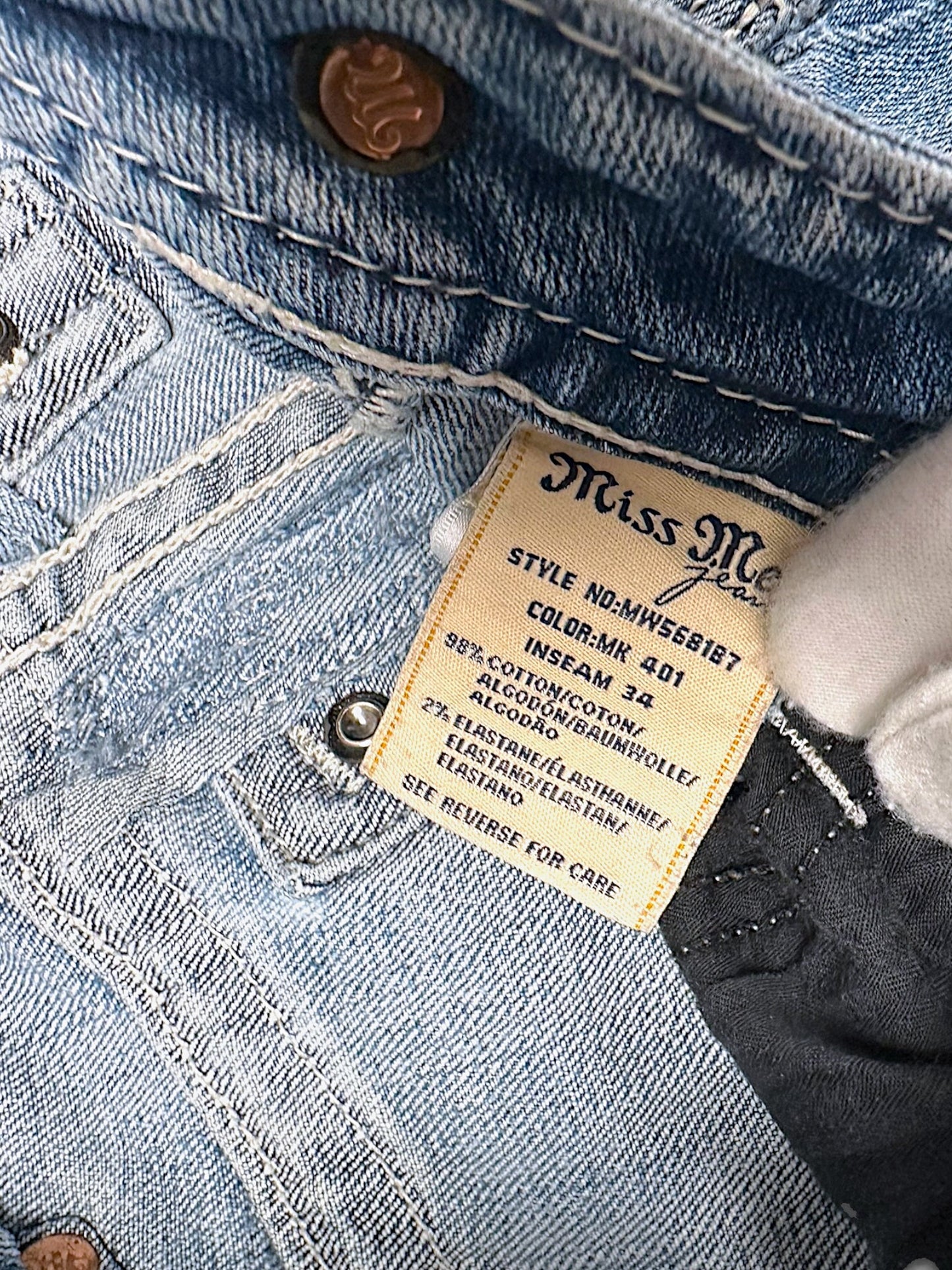 Vintage Miss Me Y2K Mid Rise Bootcut / Flared Damenjeans (L)