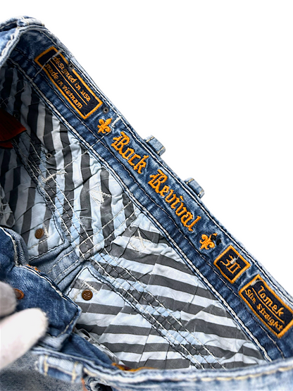 Vintage Rock Revival Y2K Straight Leg Jeans (S)