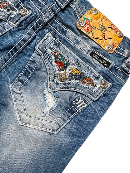 Vintage Miss Me Y2K Low Waist Bootcut Damenjeans (S)