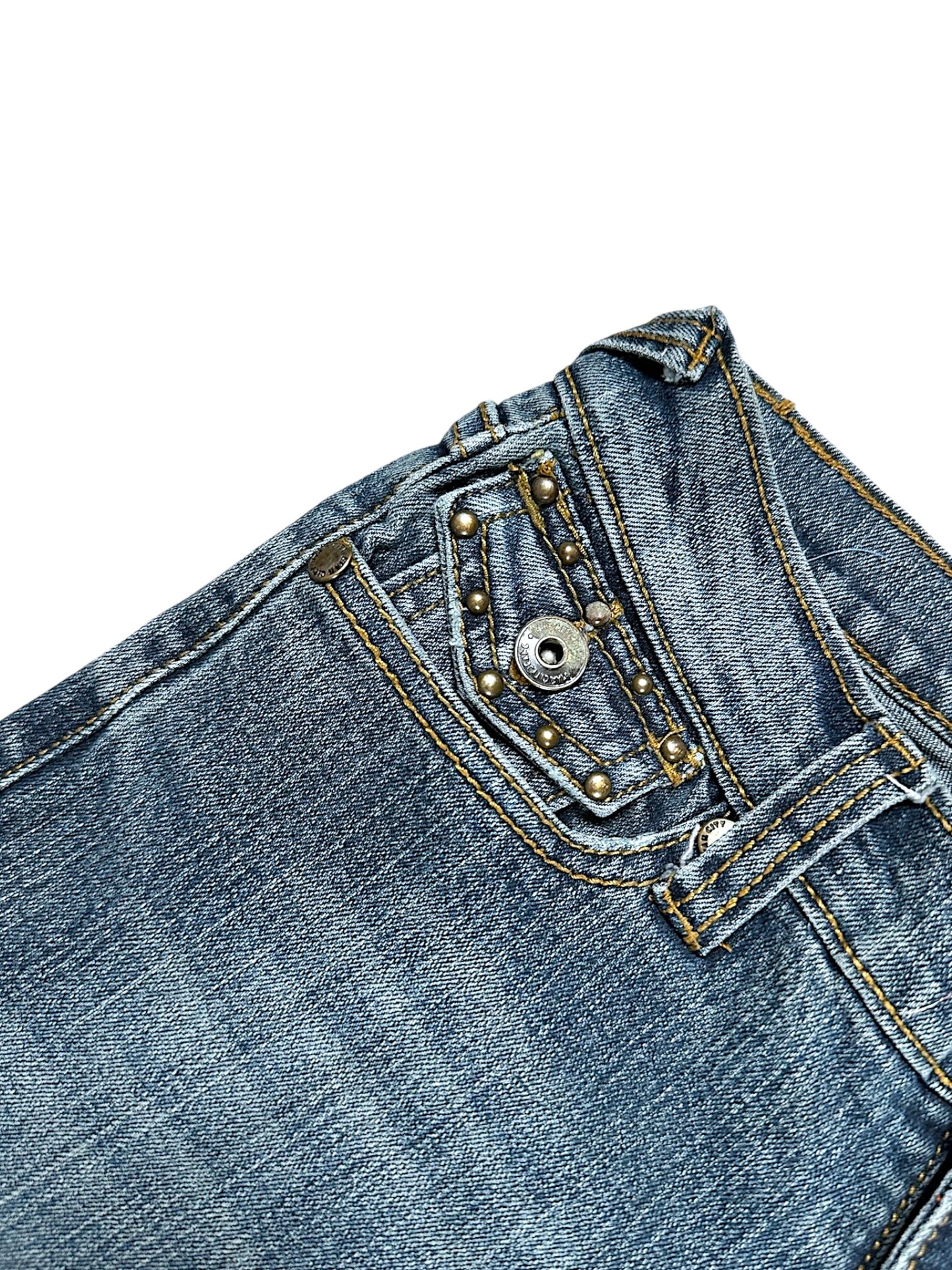 Vintage Embroidery Y2K Low Waist Bootcut / Flared Damenjeans (XS)
