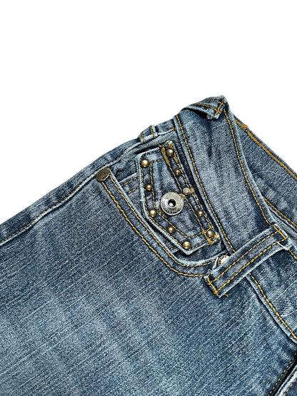 Vintage Embroidery Y2K Low Waist Bootcut / Flared Damenjeans (XS)