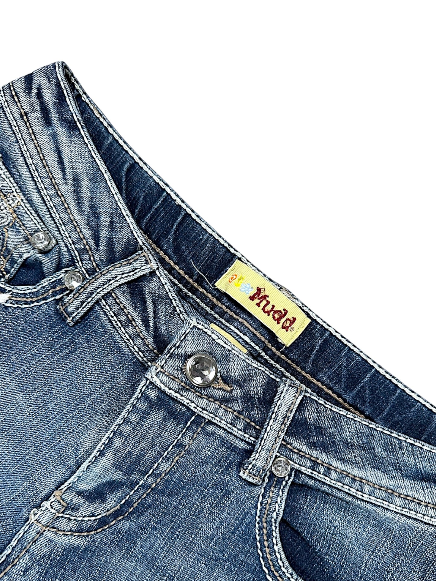 Vintage Embroidery Y2K Low Waist Bootcut / Flared Damenjeans (XS)
