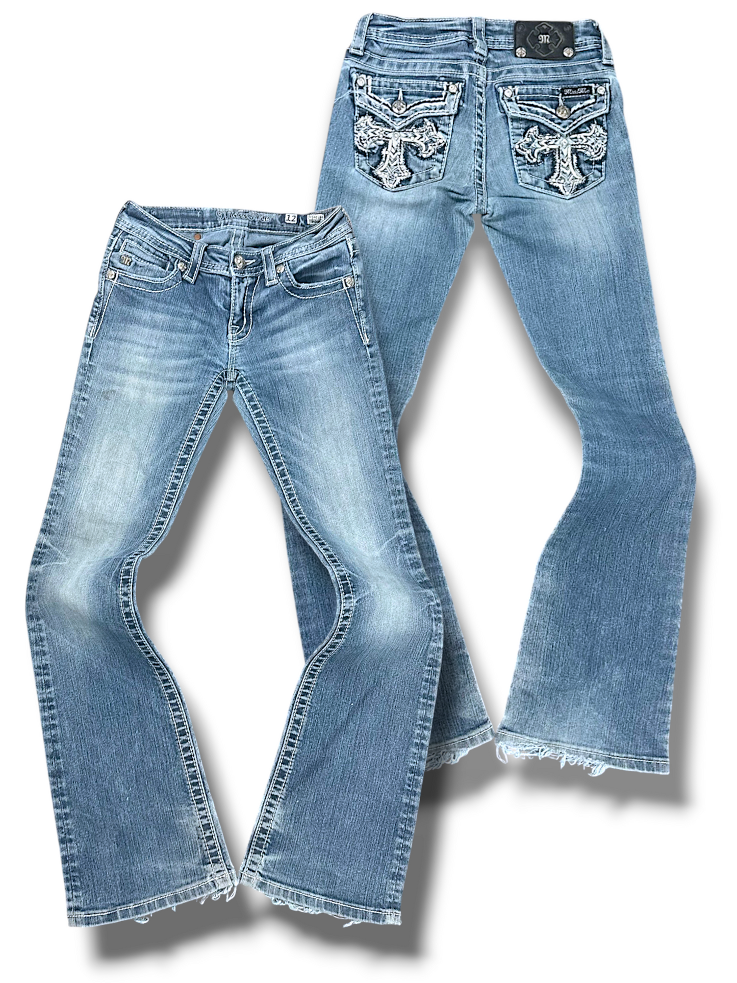 Vintage Miss Me Y2K Low Waist Bootcut Damenjeans (XS)