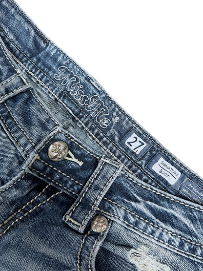 Vintage Miss Me Y2K Low Waist Bootcut Damenjeans (M)
