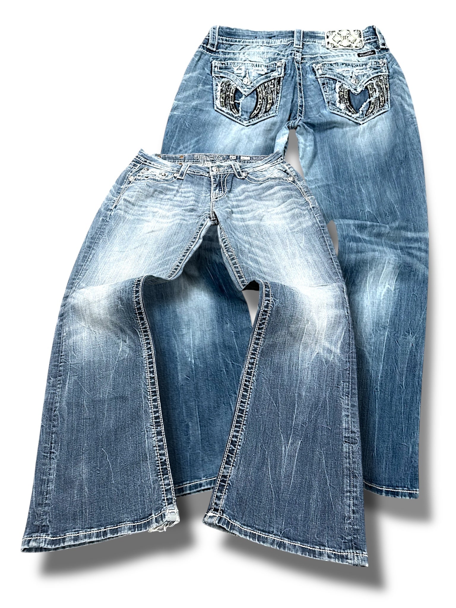 Vintage Miss Me Y2K Low Waist Bootcut / Flared Damenjeans (M)