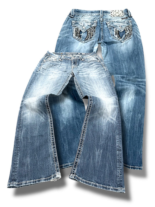 Vintage Miss Me Y2K Low Waist Bootcut / Flared Damenjeans (M)