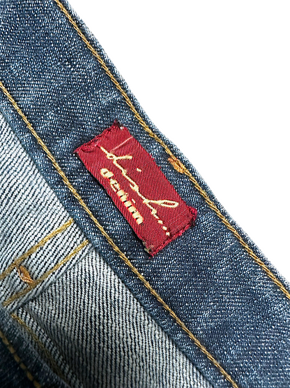 Vintage Embroidery Y2K Low Waist Flared Damenjeans (L)