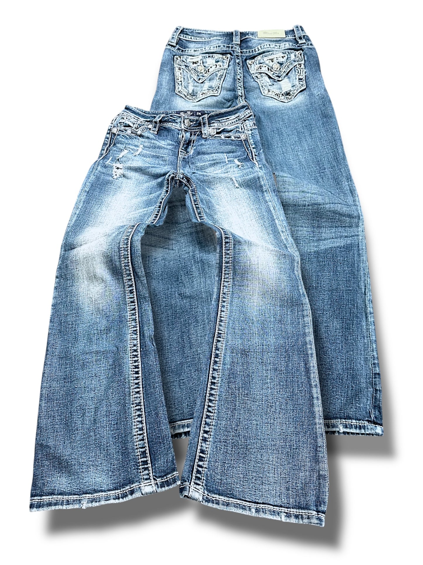 Vintage Miss Me Y2K Low Waist Bootcut / Flared Damenjeans (S)