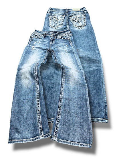Vintage Miss Me Y2K Low Waist Bootcut / Flared Damenjeans (S)