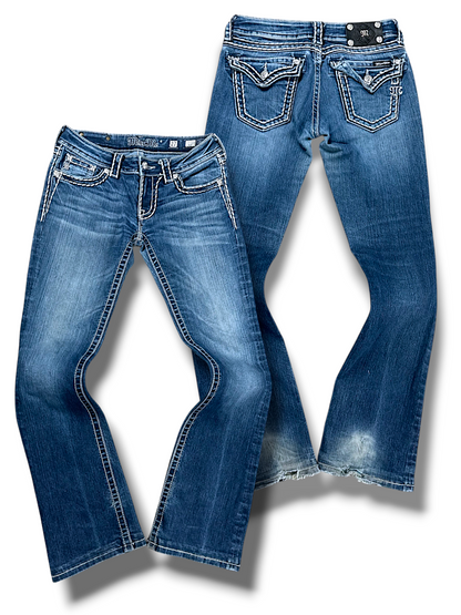 Vintage Miss Me Y2K Low Waist Bootcut / Flared Damenjeans (M)