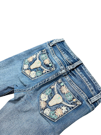 Vintage Miss Me Y2K Low Waist Bootcut / Flared Damenjeans (XS)