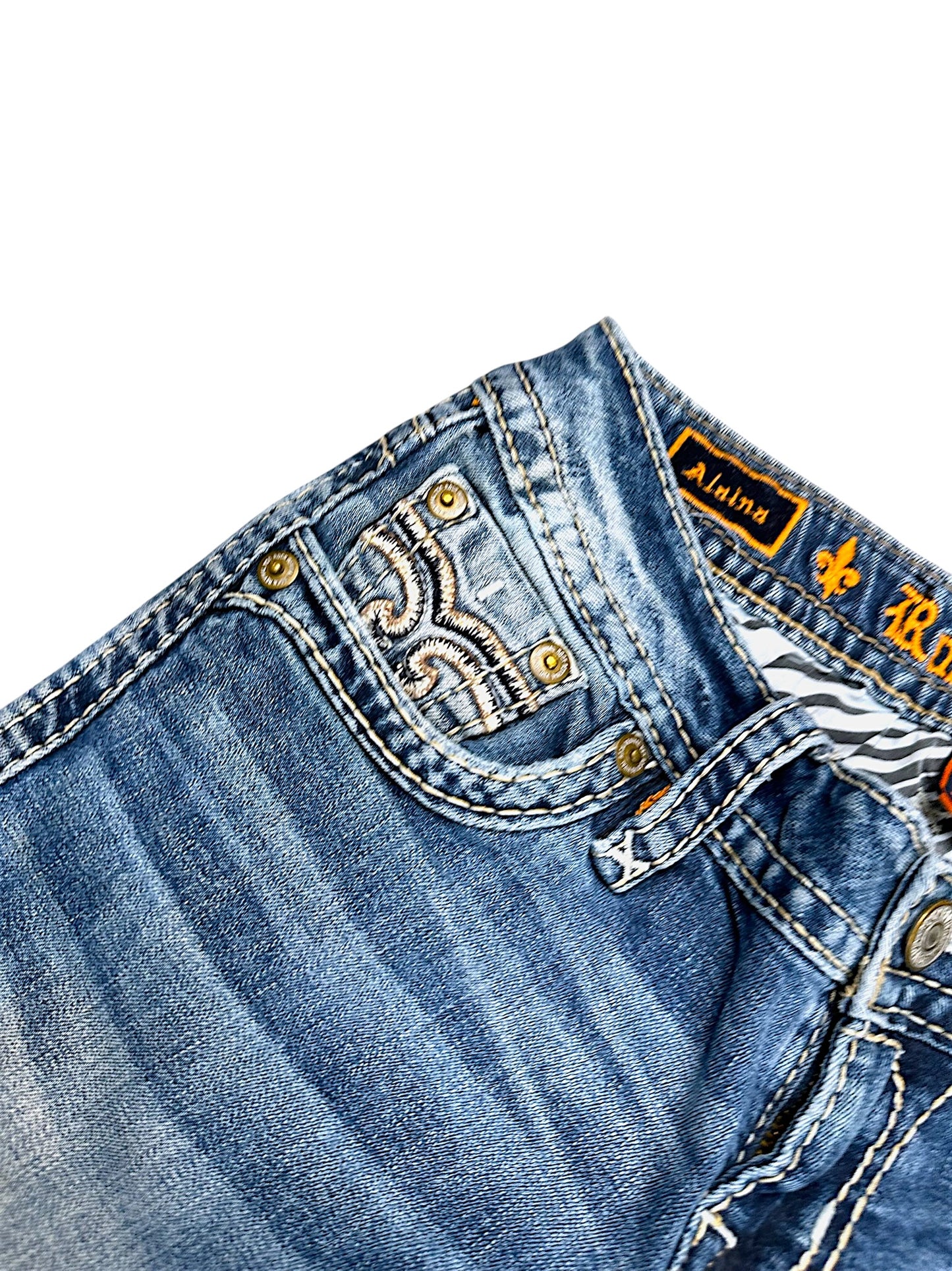 Vintage Rock Revival Y2K Low Waist Bootcut Damenjeans (S)
