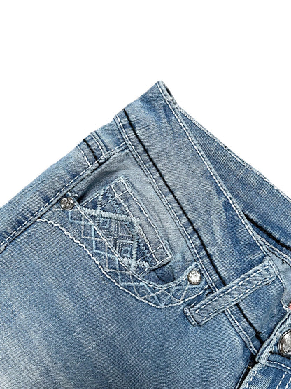 Vintage Embroidery Y2K Low Waist Flared Damenjeans (M)