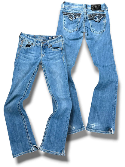 Vintage Miss Me Y2K Low Waist Bootcut / Flared Damenjeans (M)