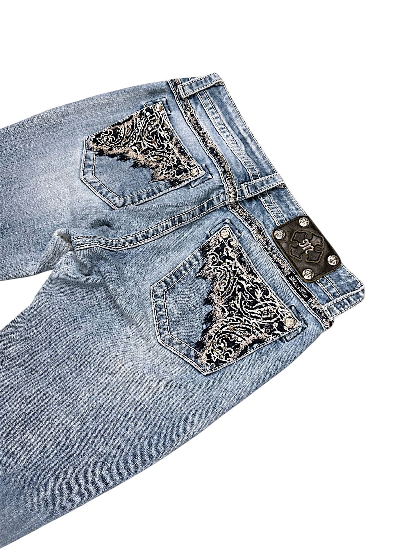 Vintage Miss Me Y2K Low Waist Bootcut Damenjeans (M)