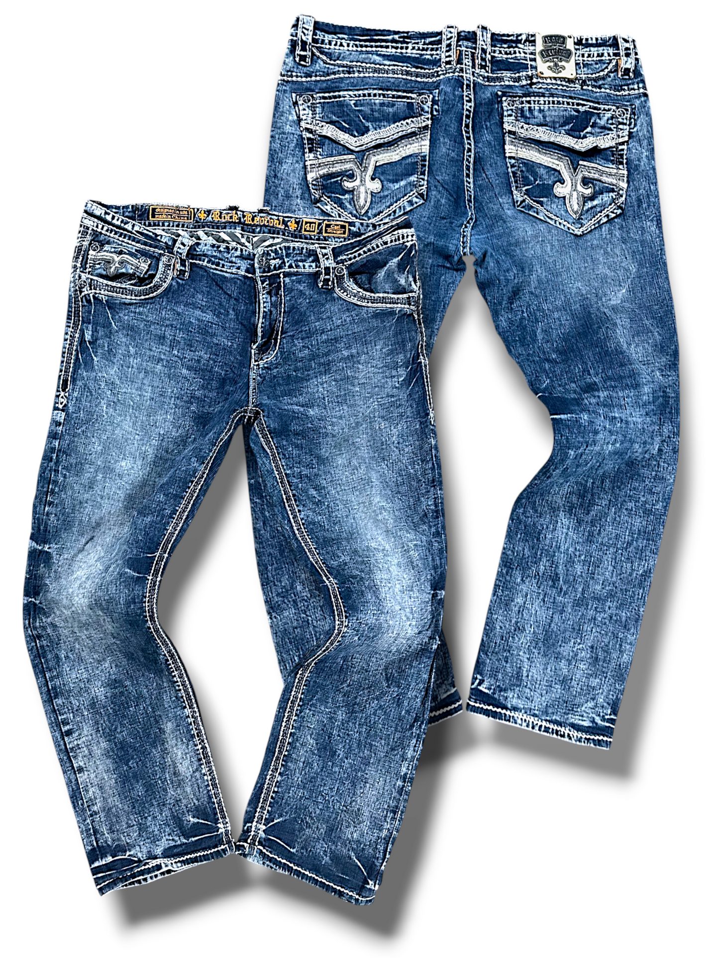 Vintage Rock Revival Y2K Straight Leg Jeans (L)