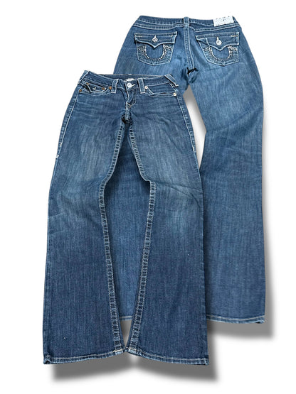 Vintage True Religion Y2K Low Waist Bootcut / Flared Damenjeans (M)