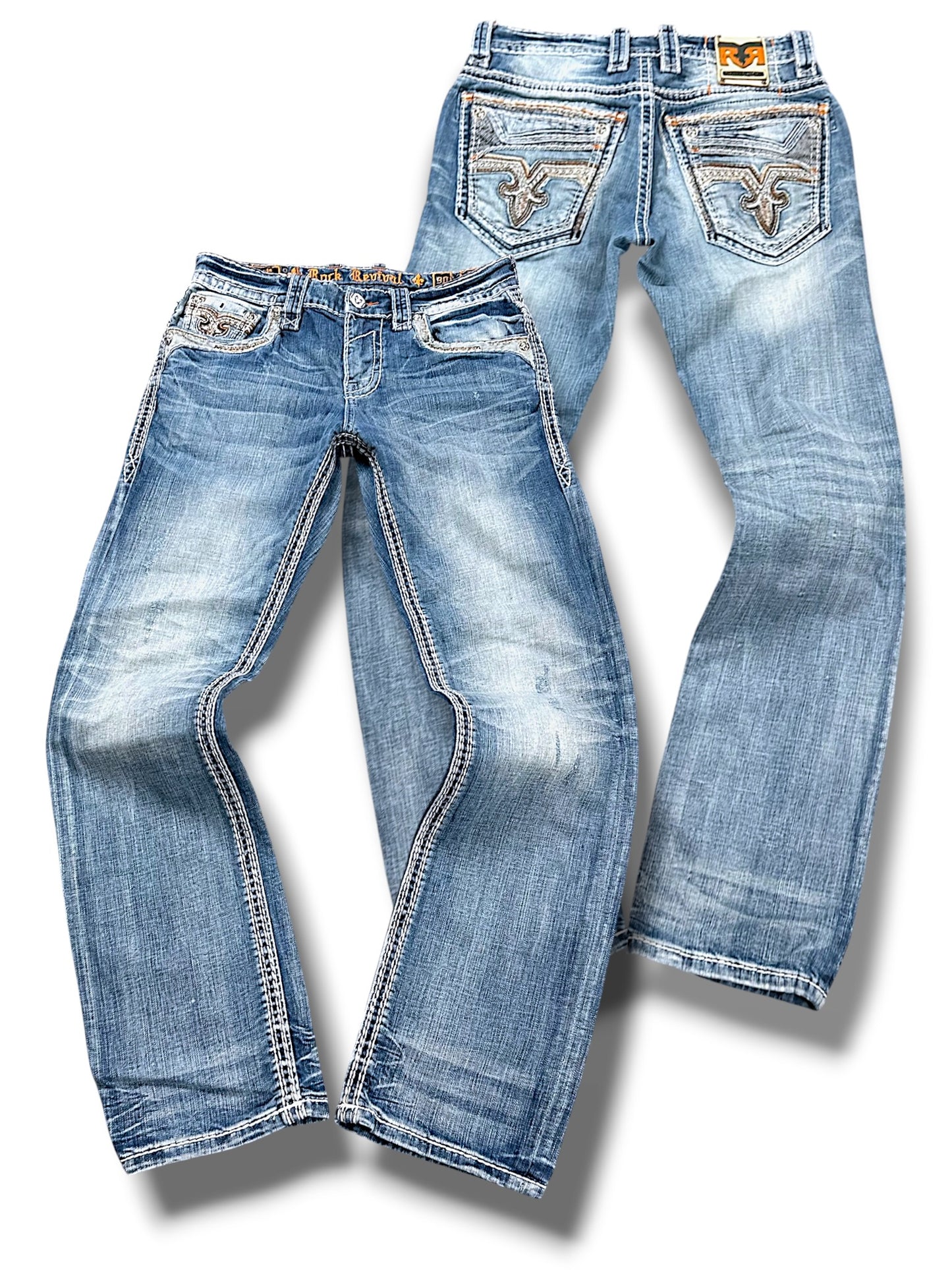 Vintage Rock Revival Y2K Straight Leg Jeans (M)