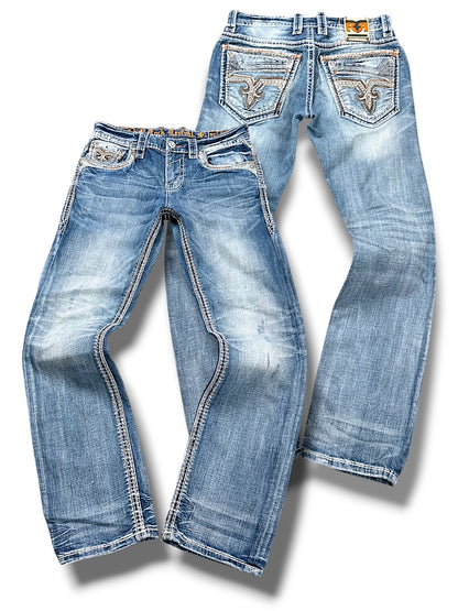 Vintage Rock Revival Y2K Straight Leg Jeans (M)