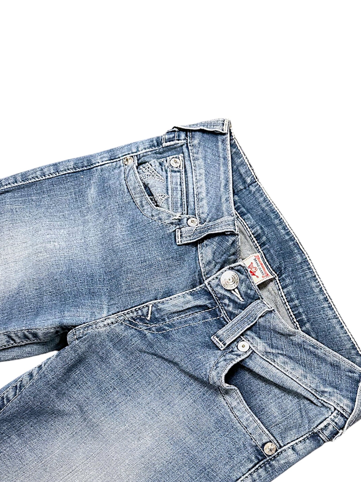 Vintage True Religion Y2K Low Waist Bootcut Damenjeans (L)