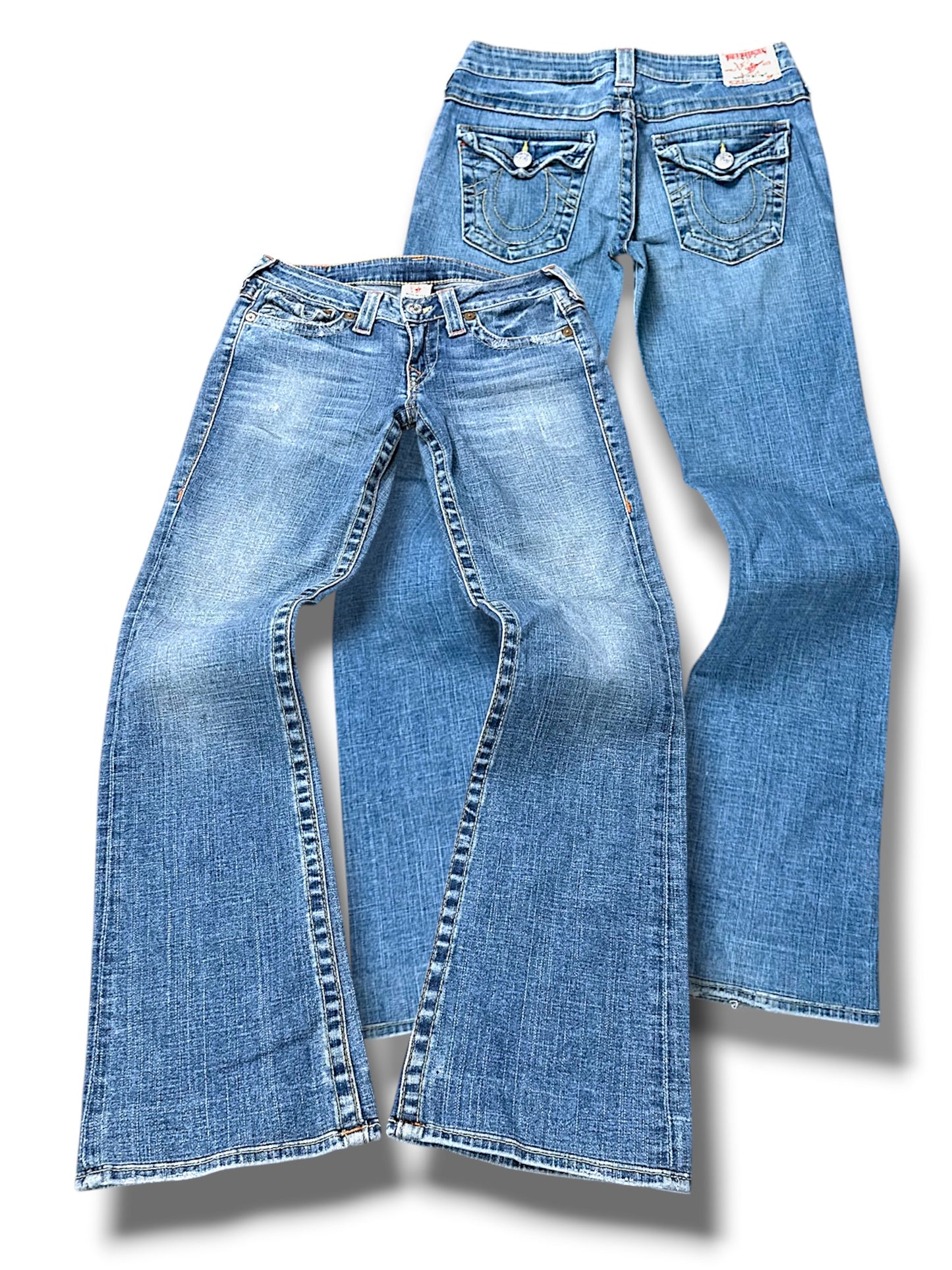 Vintage True Religion Y2K Low Waist Bootcut / Flared Damenjeans (M)