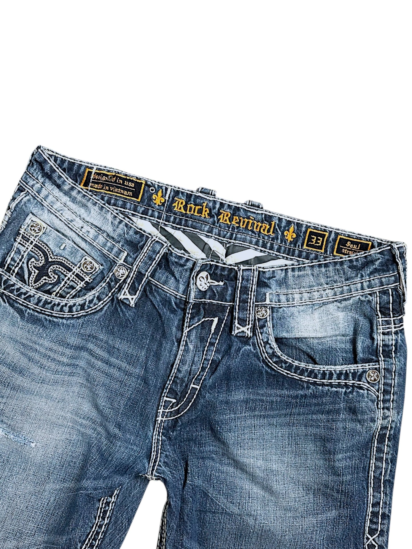 Vintage Rock Revival y2k straight leg Jeans (L)