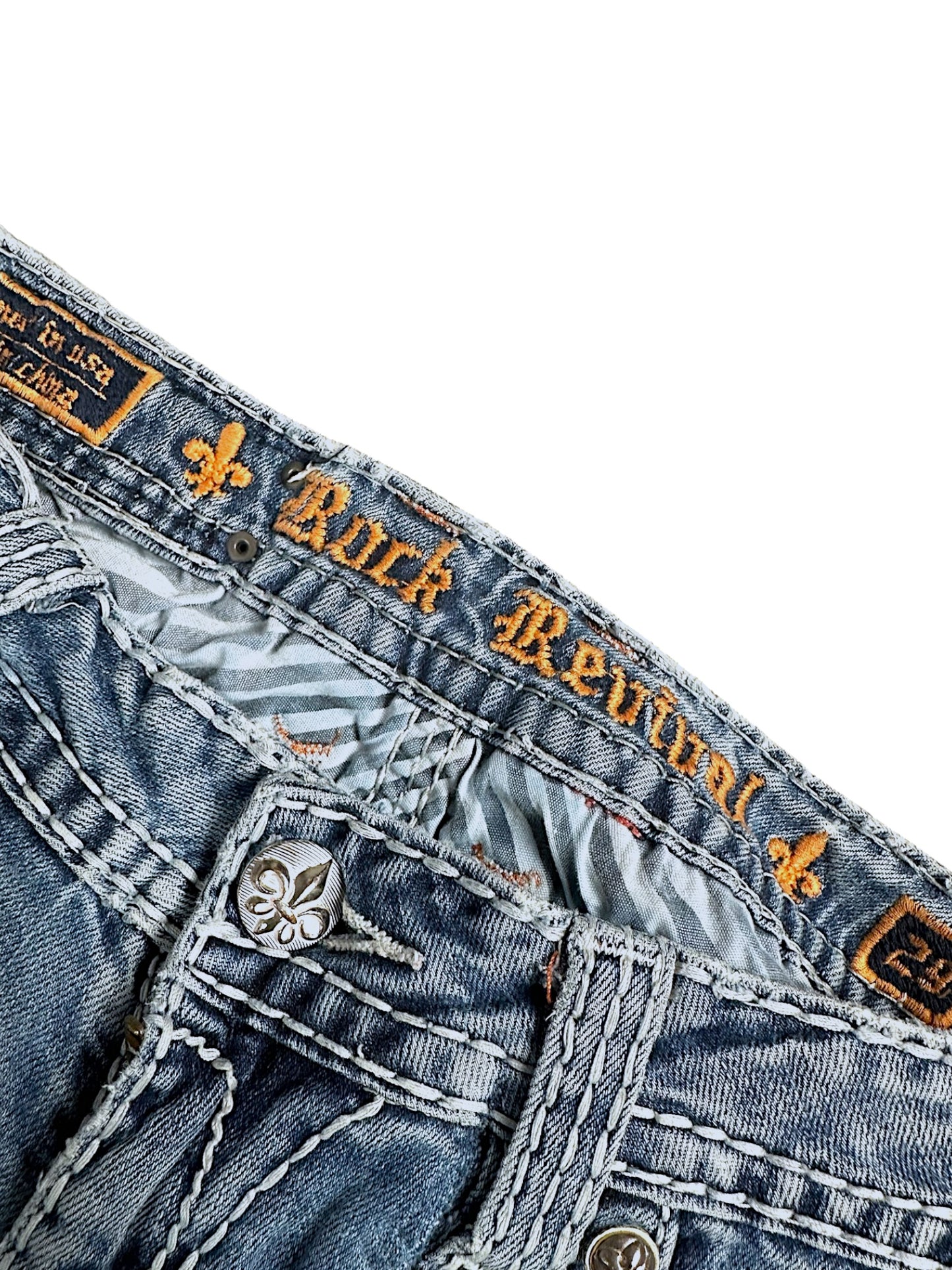 Vintage Rock Revival Y2K Low Waist Bootcut Damenjeans (M)