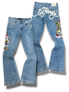 Vintage Ed Hardy Y2K Low Waist Flared Damenjeans (M)