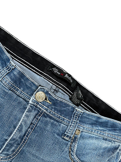 Vintage Embroidery Y2K Mid Waist Bootcut / Flared Damenjeans (S)