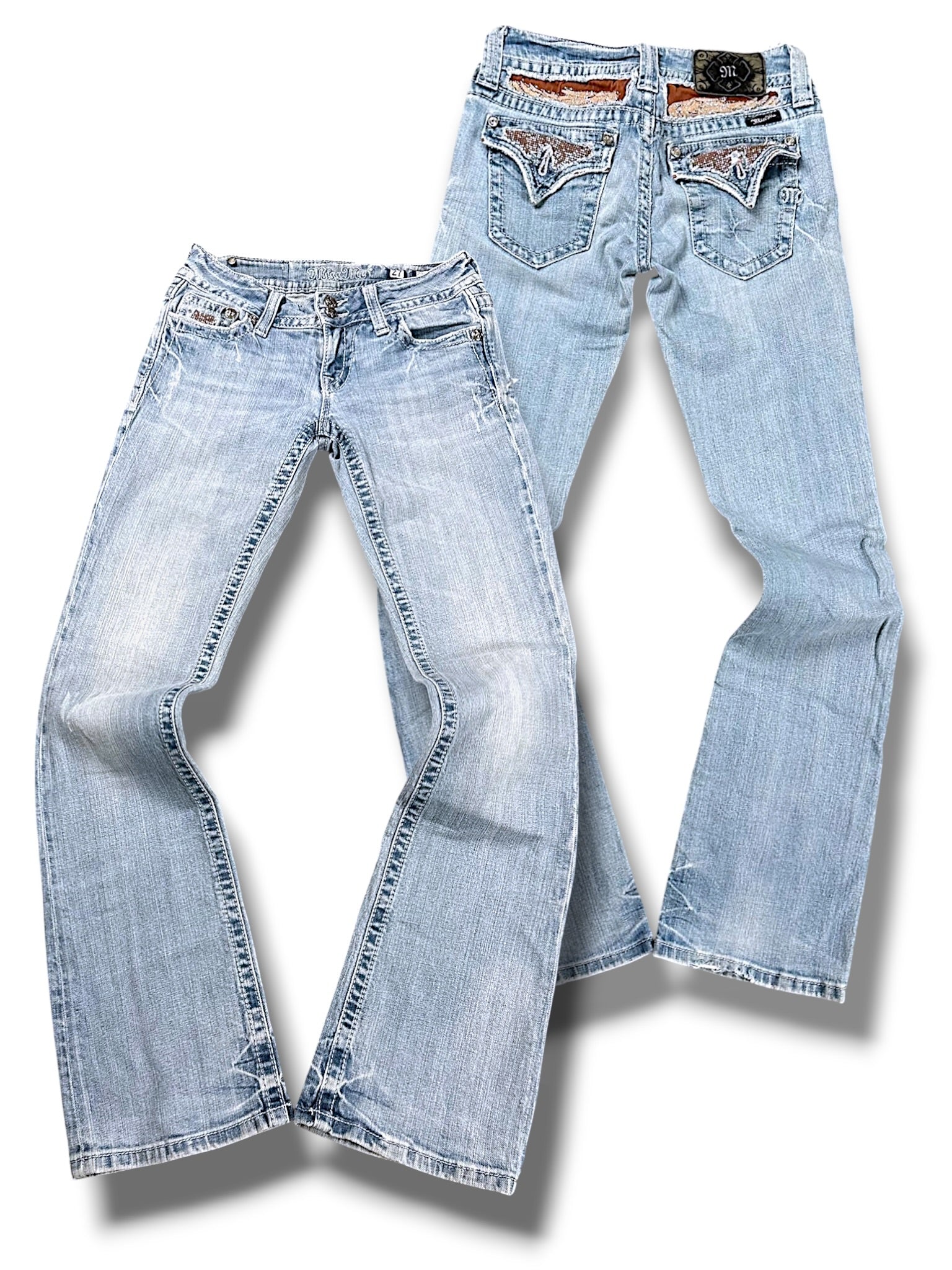 Vintage Miss Me Y2K Low Waist Bootcut / Flared Damenjeans (M)