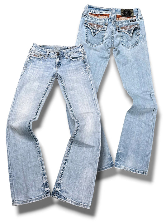 Vintage Miss Me Y2K Low Waist Bootcut / Flared Damenjeans (M)