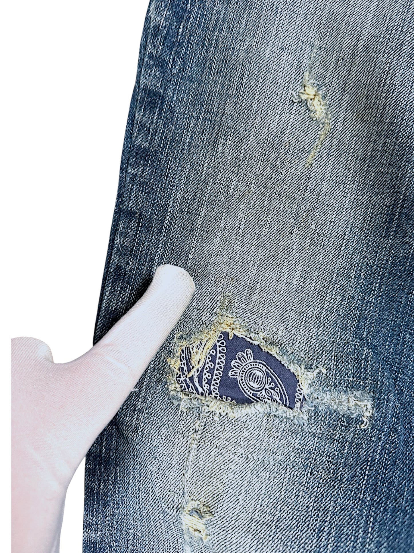 Vintage Y2K Silver Low Waist Bootcut Damenjeans (M)