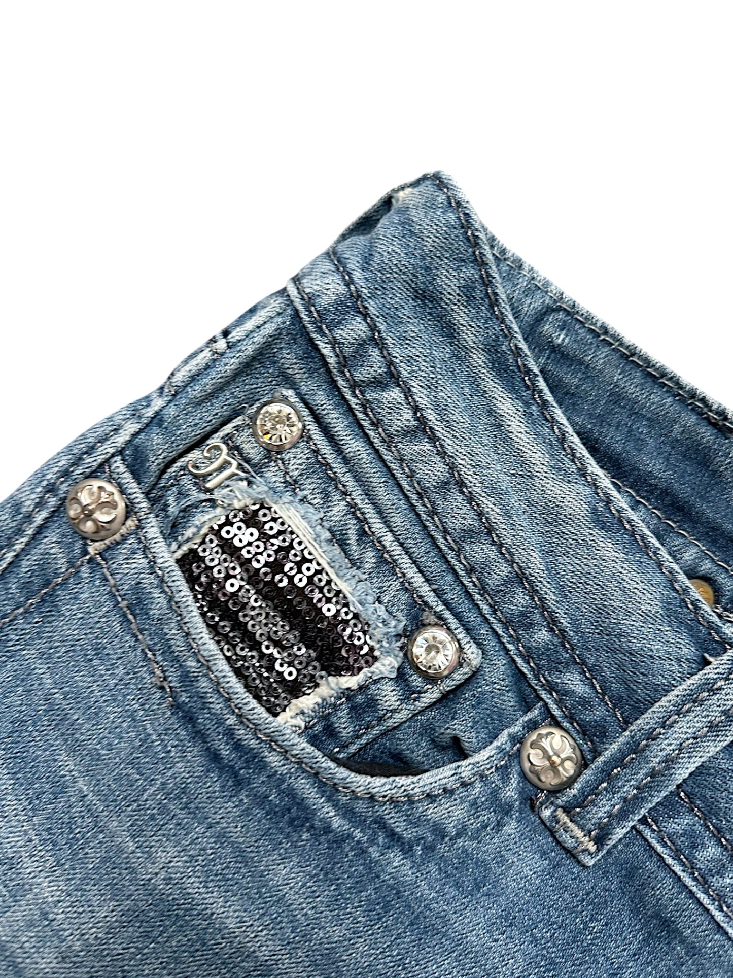 Vintage Miss Me Y2K Low Waist Bootcut / Flared Damenjeans (M)