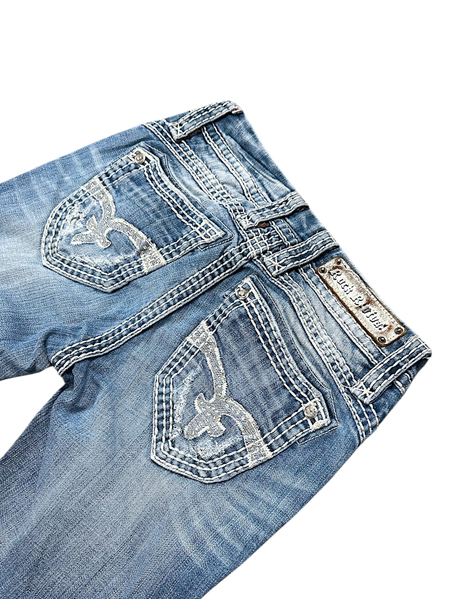 Vintage Rock Revival Y2K Low Waist Bootcut Damenjeans (S)