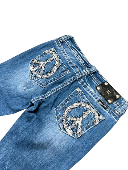 Vintage Miss Me Low Waist Y2K Bootcut / Flared Damenjeans (L)