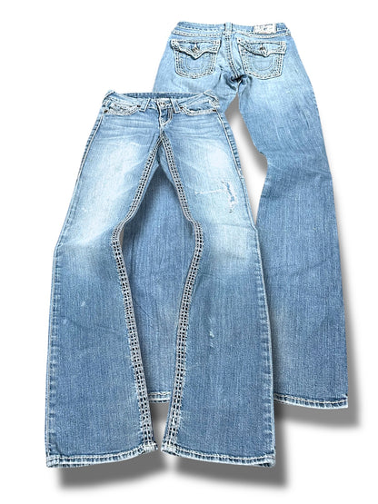 Vintage True Religion Y2K Low Waist Bootcut / Flared Damenjeans (M)