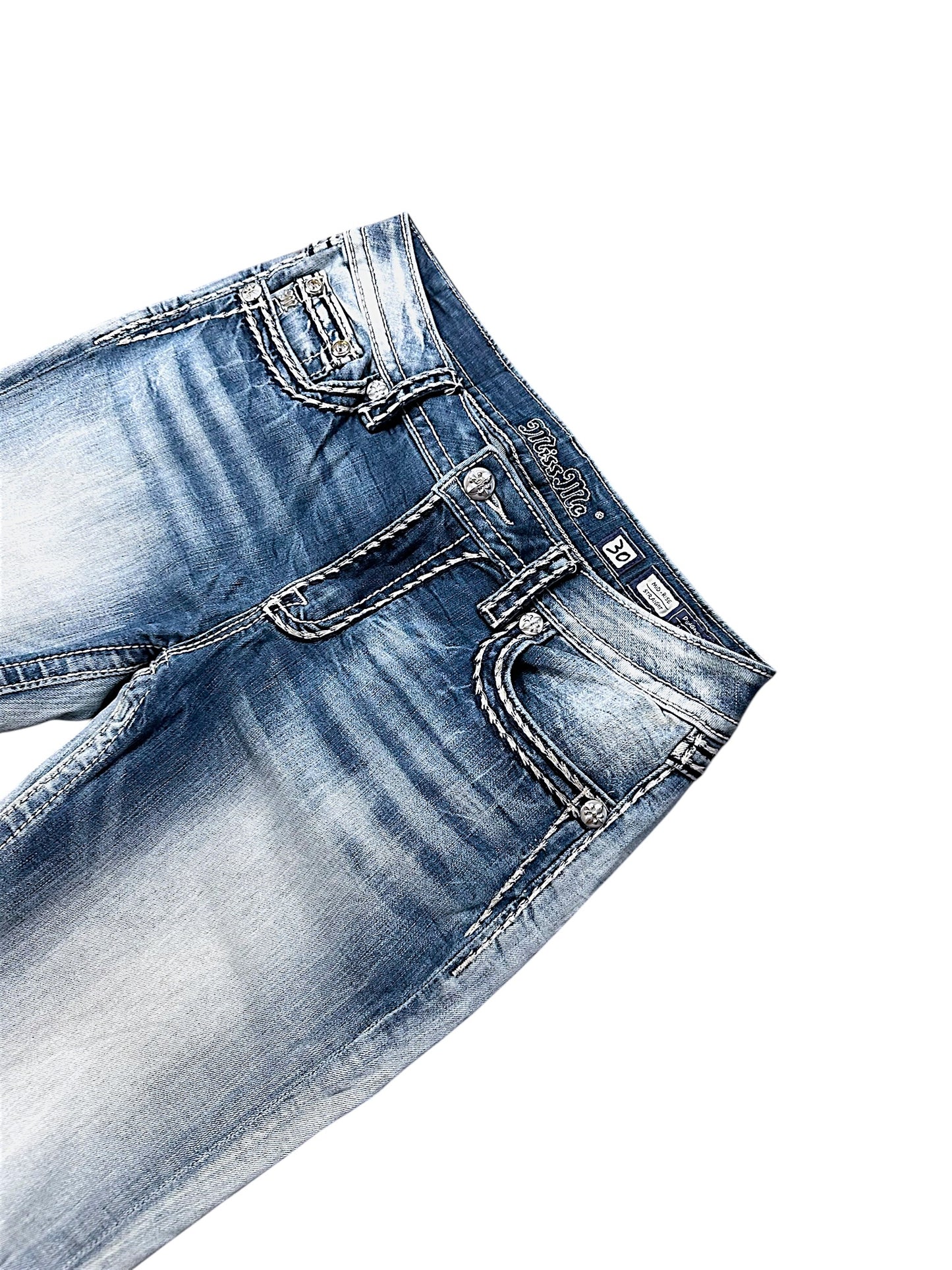 Vintage Miss Me Y2K Low Waist Bootcut Damenjeans (S)