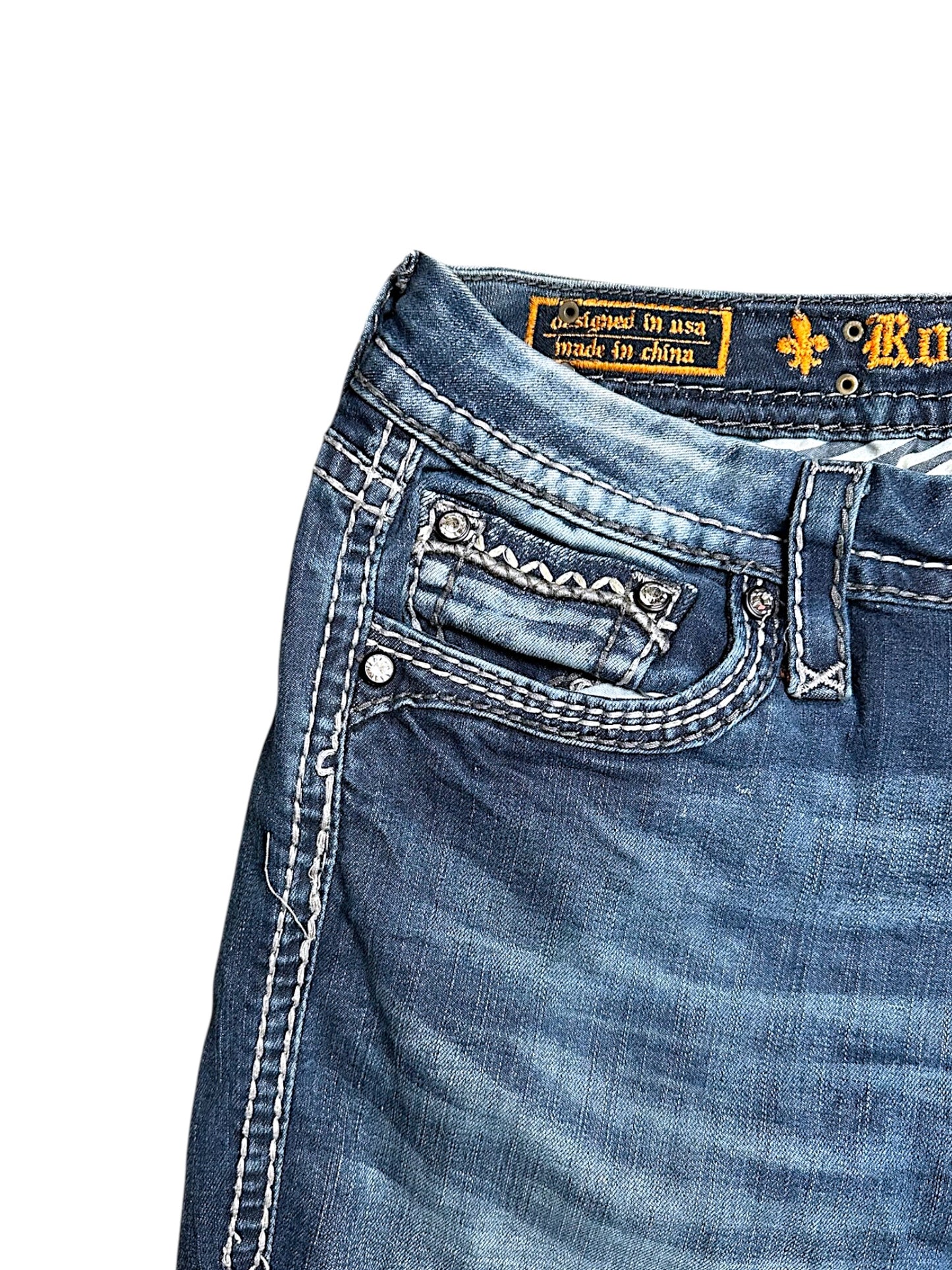 Vintage Rock Revival Y2K Low Waist Bootcut / Flared Damenjeans(M)