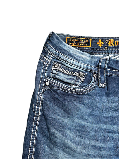 Vintage Rock Revival Y2K Low Waist Bootcut / Flared Damenjeans(M)