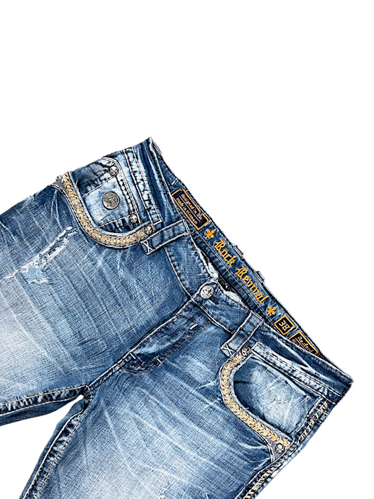 Vintage Rock Revival Y2K Straight Leg Jeans (S)