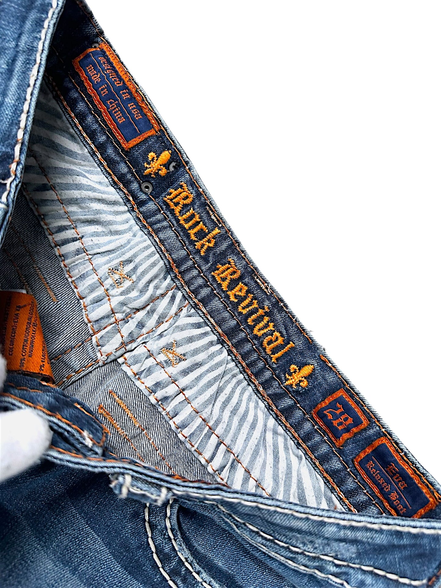 Vintage Rock Revival Y2K Low Waist Bootcut / Flared Damenjeans (M)