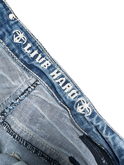 Vintage Embroidery Y2K Bootcut Damenjeans (L)