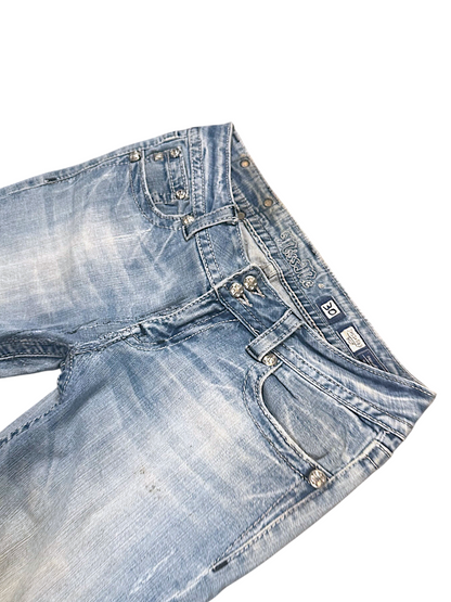 Vintage Miss Me Y2K Low Waist Bootcut Damenjeans (L)