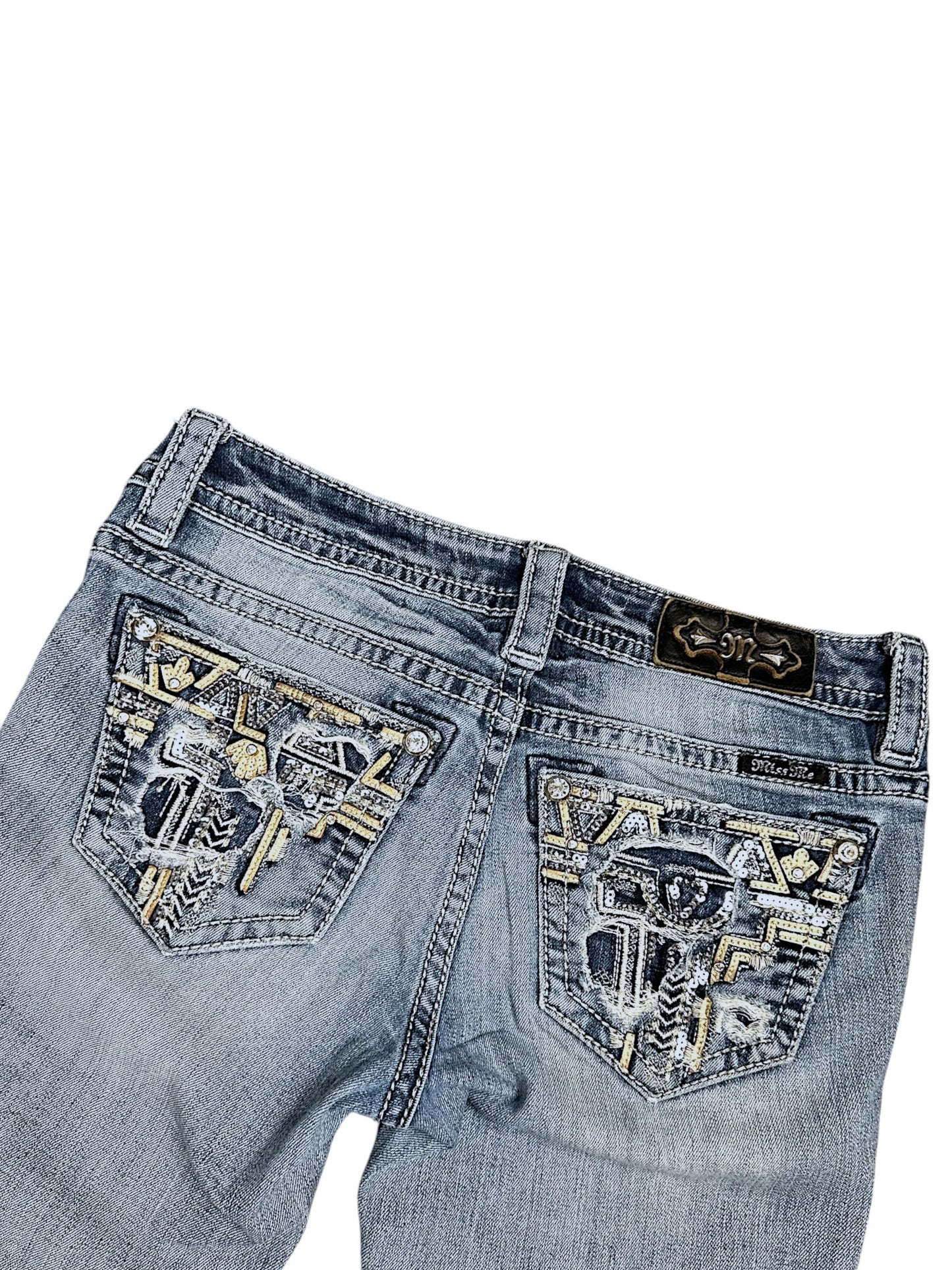 Vintage Miss Me Y2K Low Waist Bootcut Damenjeans (M)