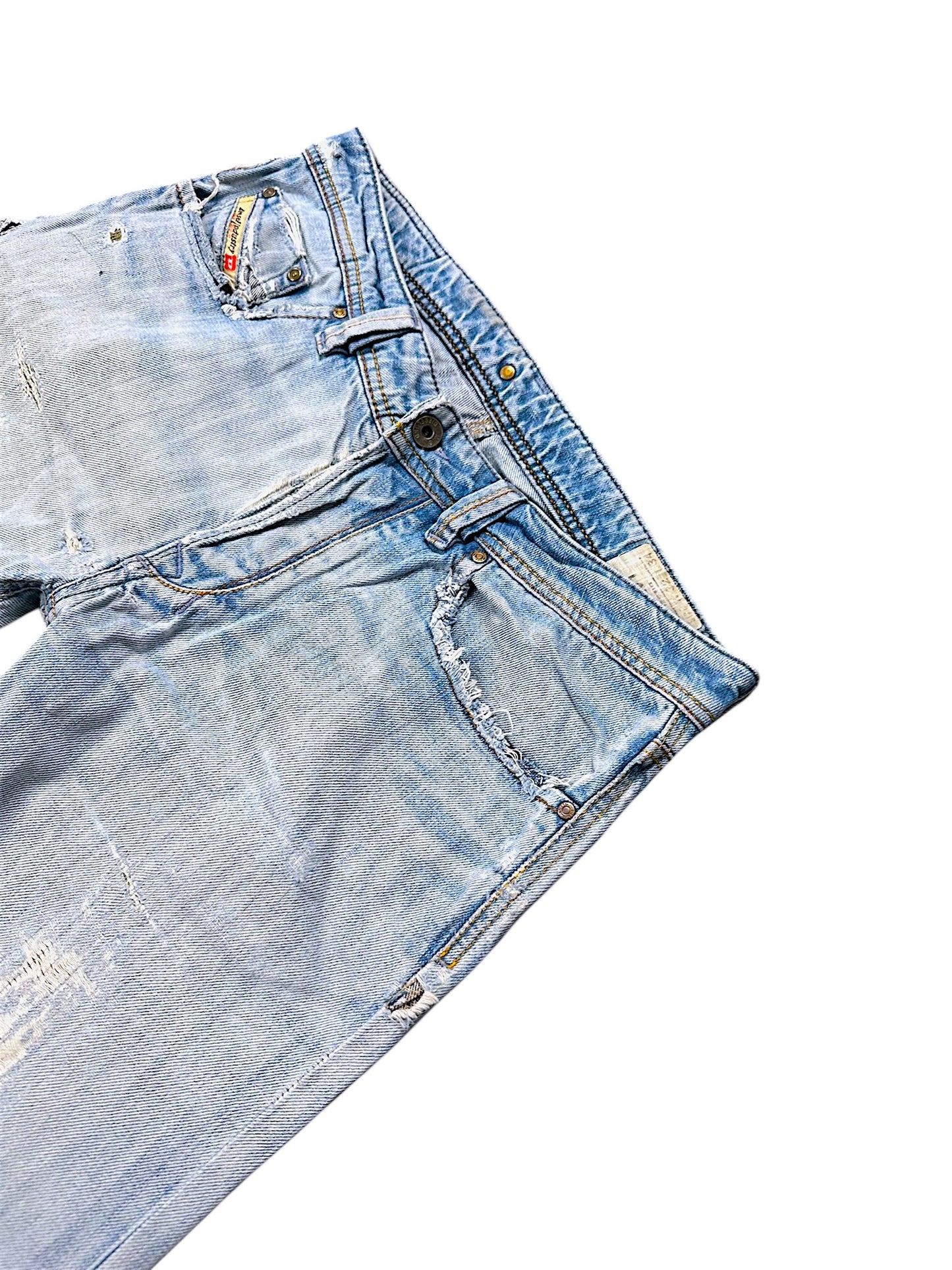 Vintage Diesel Y2K Ripped Straight Leg Jeans (L)