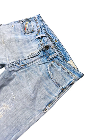Vintage Diesel Y2K Ripped Straight Leg Jeans (L)