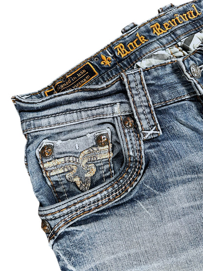 Vintage Rock Revival Baggy Jeans (M)