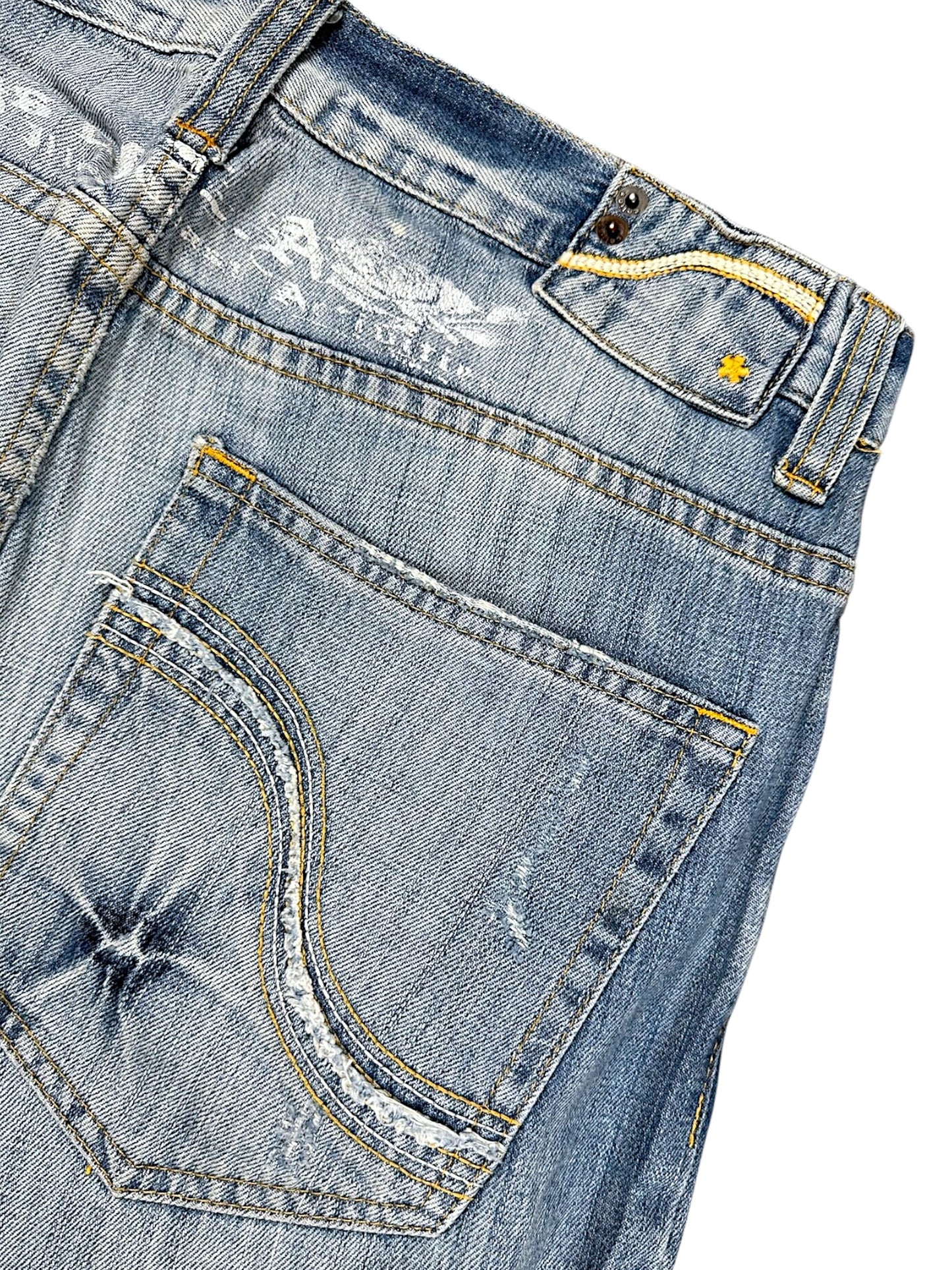 Vintage Y2K Embroidery Baggy Jeans (M)